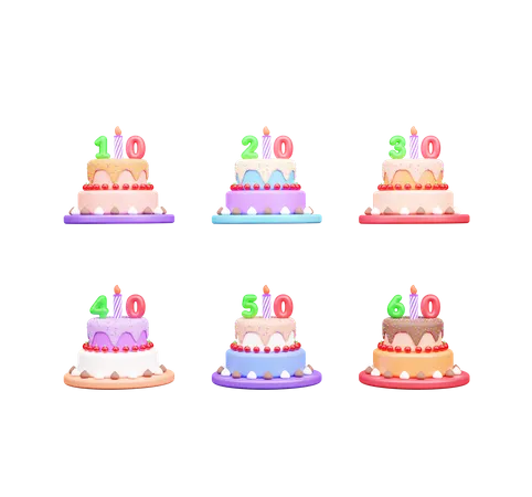 Pastel de cumpleaños  3D Icon