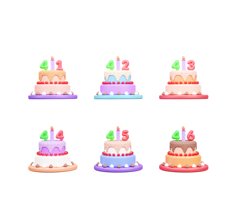 Pastel de cumpleaños  3D Icon