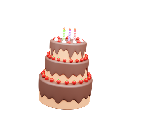 Pastel de cumpleaños  3D Icon