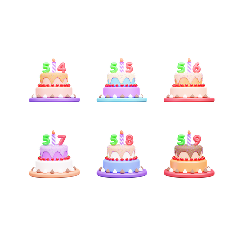 Pastel de cumpleaños  3D Icon