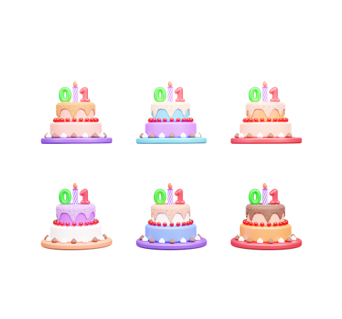 Pastel de cumpleaños  3D Icon