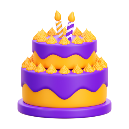 Pastel de cumpleaños  3D Icon