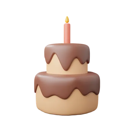 Pastel de cumpleaños  3D Icon