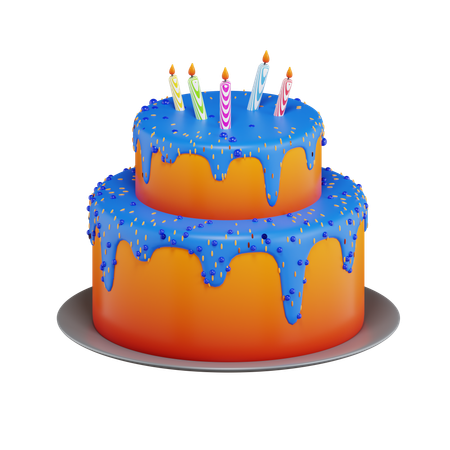 Pastel de cumpleaños  3D Icon