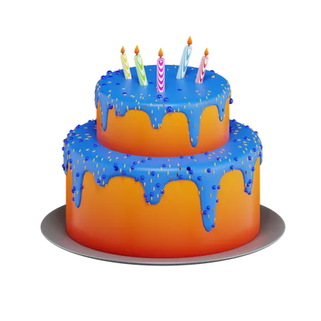 Pastel de cumpleaños  3D Icon