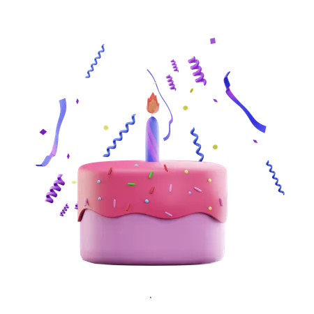 Pastel de cumpleaños  3D Icon