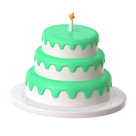 Pastel de cumpleaños  3D Icon