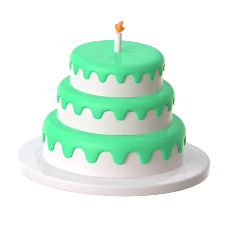 Pastel de cumpleaños  3D Icon