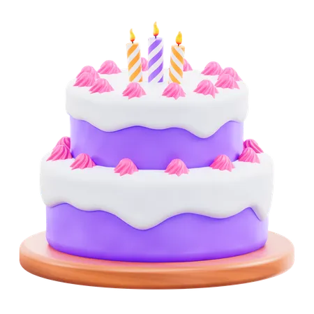 Pastel de cumpleaños  3D Icon