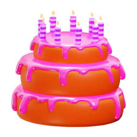 Pastel de cumpleaños  3D Icon