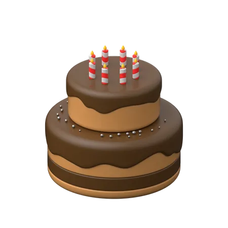 Pastel de cumpleaños  3D Icon