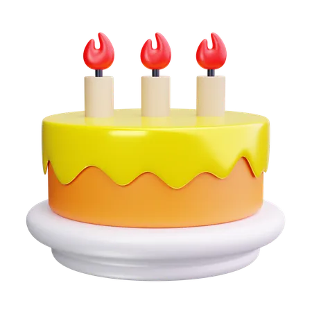 Pastel de cumpleaños  3D Icon