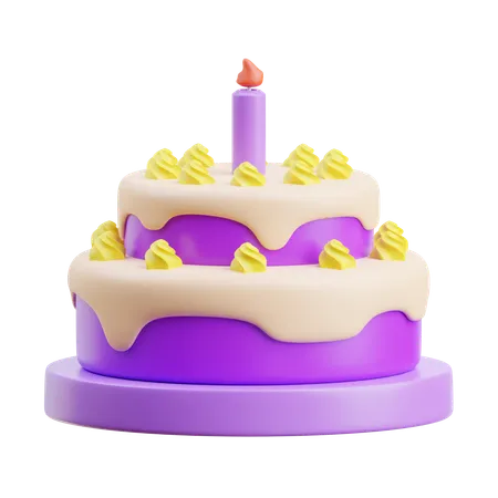 Pastel de cumpleaños  3D Icon