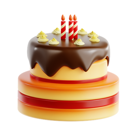 Pastel de cumpleaños  3D Icon