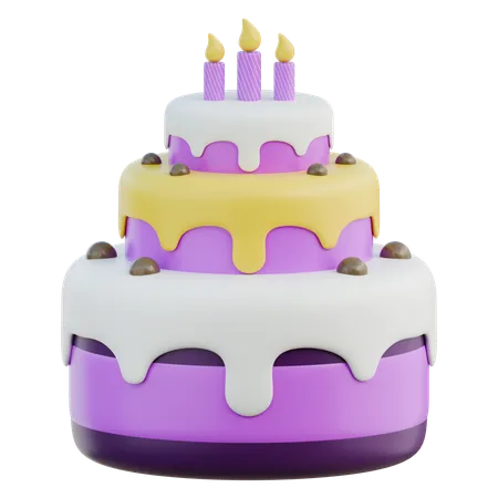 Pastel de cumpleaños  3D Icon