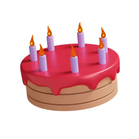 Pastel de cumpleaños  3D Illustration