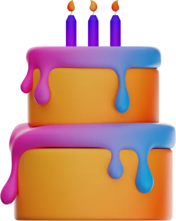 Pastel de cumpleaños  3D Icon