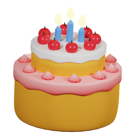 Pastel de cumpleaños  3D Icon