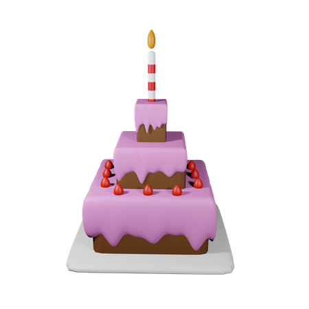 Pastel de cumpleaños  3D Icon