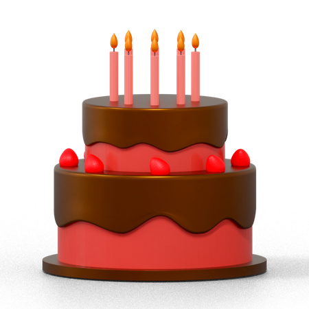 Pastel de cumpleaños  3D Icon