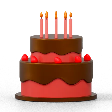 Pastel de cumpleaños  3D Icon