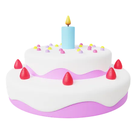 Pastel de cumpleaños  3D Icon