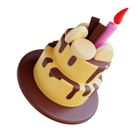 Pastel de cumpleaños  3D Icon