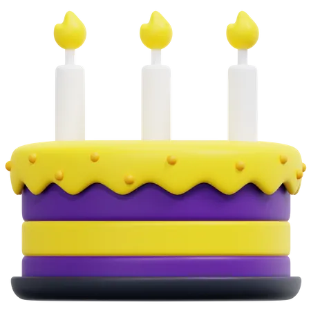 Pastel de cumpleaños  3D Icon