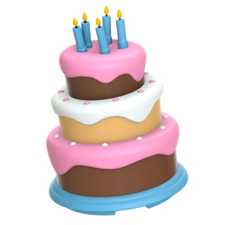 Pastel de cumpleaños  3D Icon