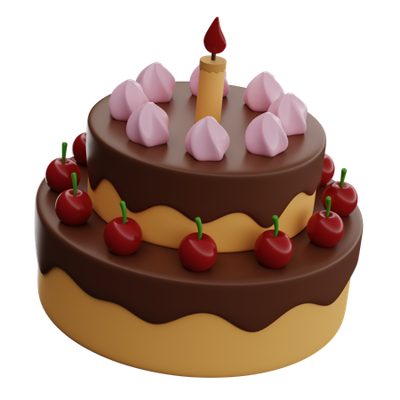 Pastel de cumpleaños  3D Icon