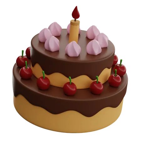 Pastel de cumpleaños  3D Icon