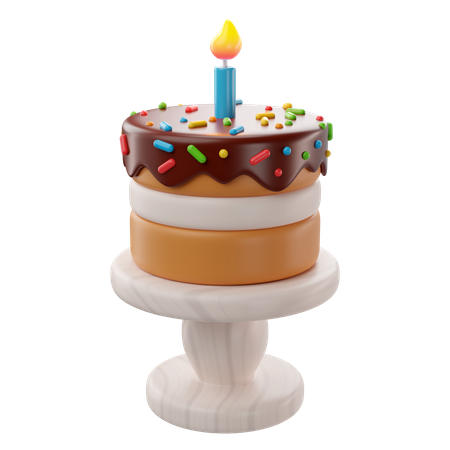 Pastel de cumpleaños  3D Icon