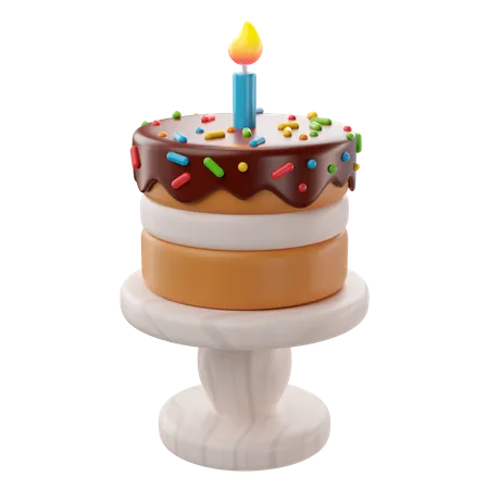 Pastel de cumpleaños  3D Icon