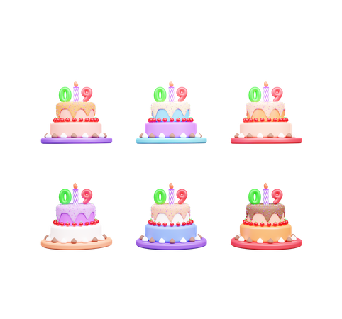 Pastel De Cumpleaños 95  3D Icon