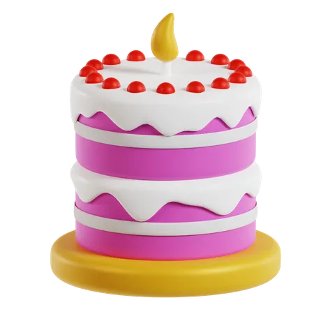 Pastel de cumpleaños  3D Icon