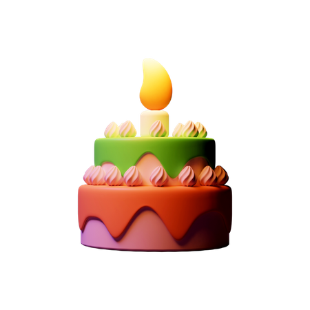 Pastel de cumpleaños  3D Icon