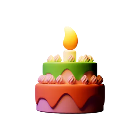 Pastel de cumpleaños  3D Icon