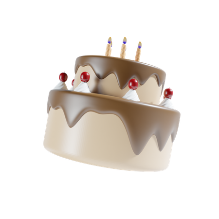 Pastel de cumpleaños  3D Icon