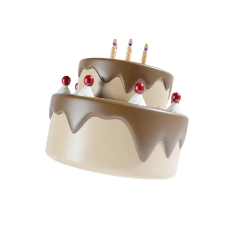 Pastel de cumpleaños  3D Icon