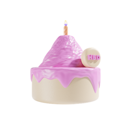 Pastel de cumpleaños  3D Icon