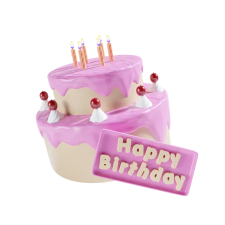 Pastel de cumpleaños  3D Icon