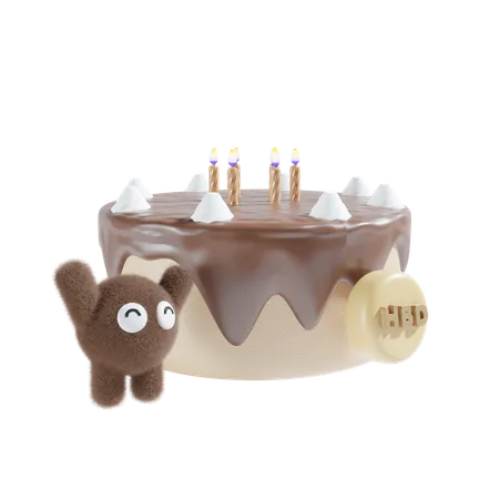 Pastel de cumpleaños  3D Icon