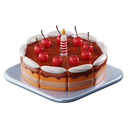 Pastel de cumpleaños  3D Icon