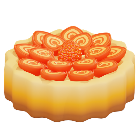 Tarta de fresas  3D Icon