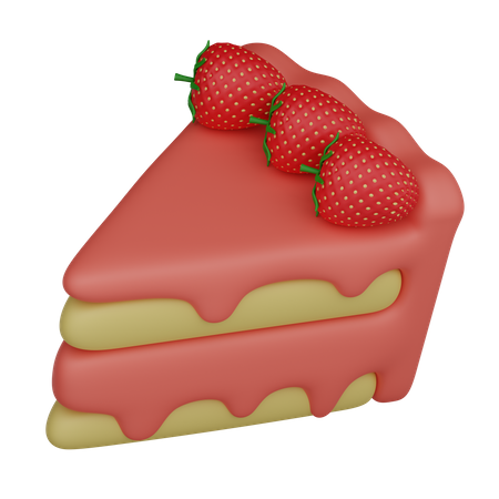 Pastel de fresa  3D Icon