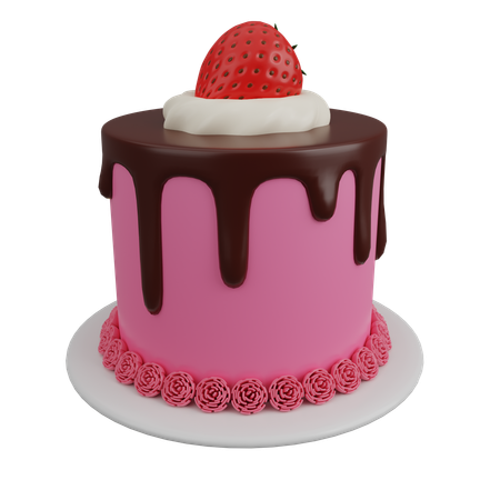 Pastel de fresa  3D Icon