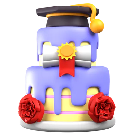 Pastel de graduacion  3D Icon