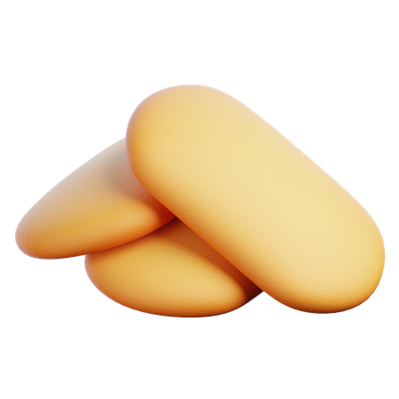 Pastel de lengua de gato  3D Icon