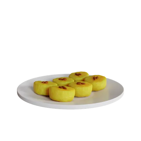 Pastel de lumpur en un plato  3D Icon