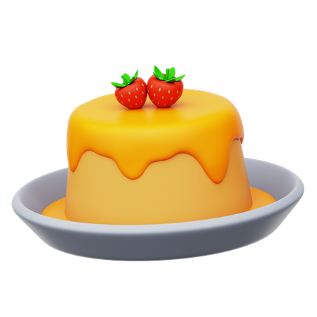 Pastel de pudín  3D Icon